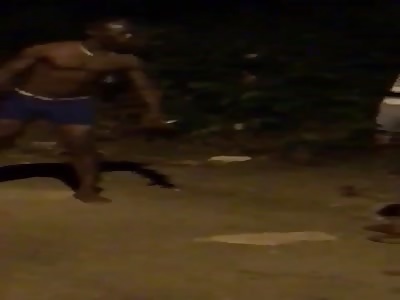 Drunk fighting with machete 