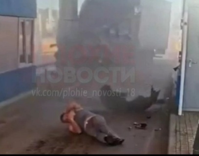 Trucker, probably fell asleep, crashed and was thrown out onto the road 