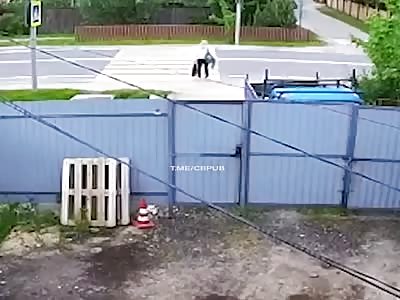 motorcyclist was killed in Moscow after a brutal crash sent him flying.