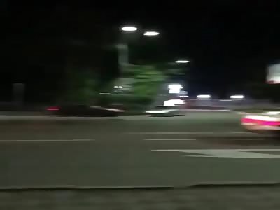 Stupid drifter hit a cameraman who was filming the race 