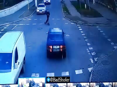 Young man on electric scooter crashed dead by female driver 