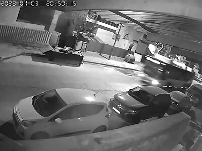 Girl running to catch the bus a speeding car crash her 