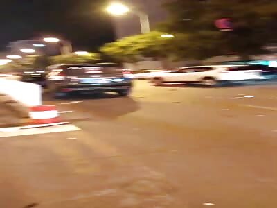 Chinese girl on motorcycle crashed dead