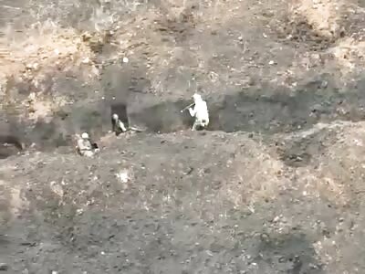 Finally, the execution of the Russian soldier that was trapped like a rat.