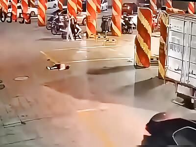 Little boy playing with skateboard crashed dead under car