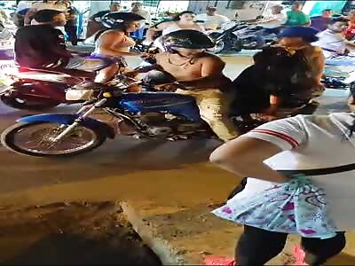 Transporting young woman with stray bullet headshot to hospital 