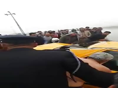 Car recovered from the water. 