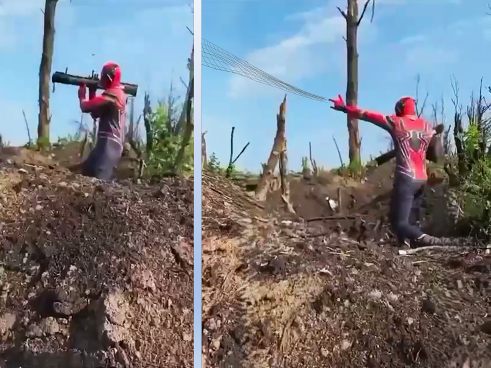 Even Spiderman Flies Over to Kill Russians