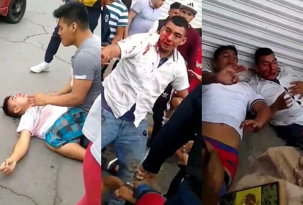 Gang Of Thieves Caught And Beaten By Vendors In Mexico