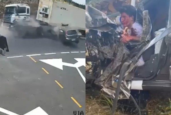 Man Survives In Wild Head On Collision