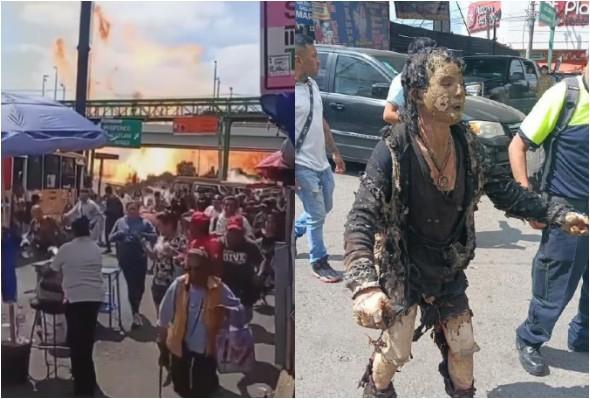 Gas tanker explosion in Mexico kills 3, injures 70 (more angles)