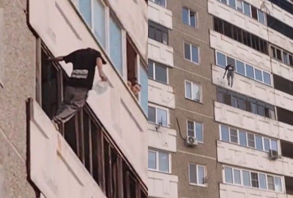 Dude On Drugs Survives After Jumping Off 7th Floor In Russia 