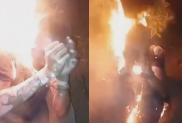 SHOCK: Man Who Set Fire To Grave Of Cartel Leaders Grandson Burned Alive