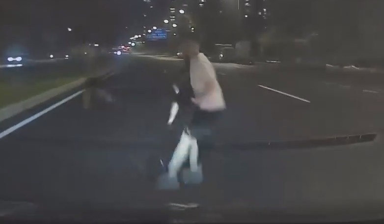 Jaywalker Hit By Dashcam Car And Sent Flying
