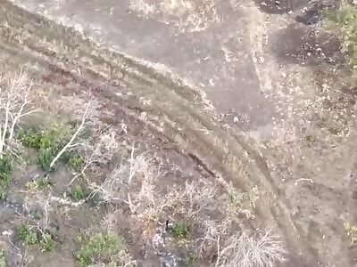 the Ukrainian tripped and exploded into pieces