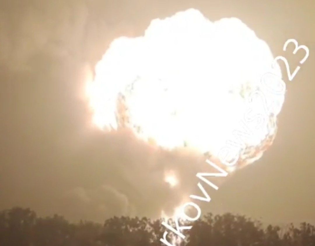 Ukrainian missile depot destroyed by drones. 