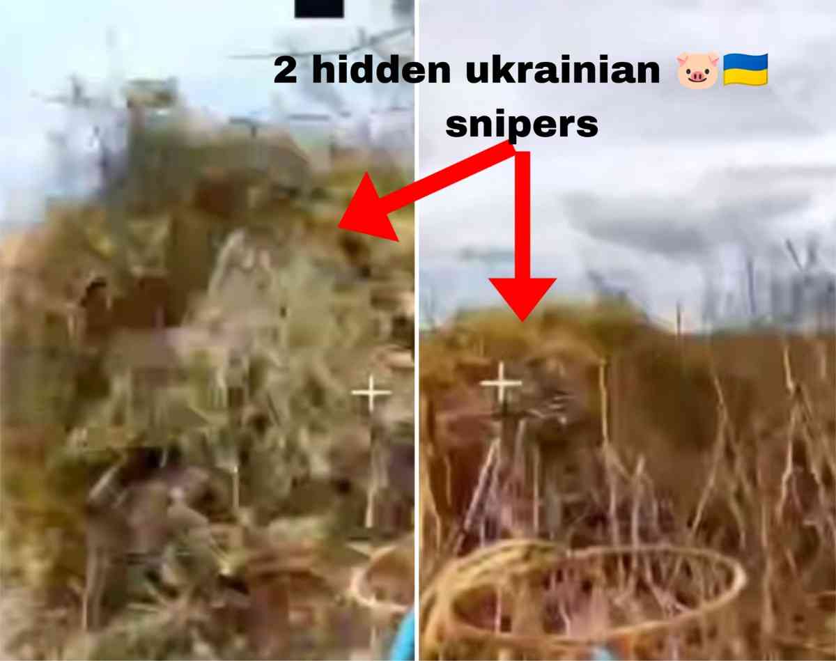 2 Ukrainian snipers in ghillie suits vs Russian drones