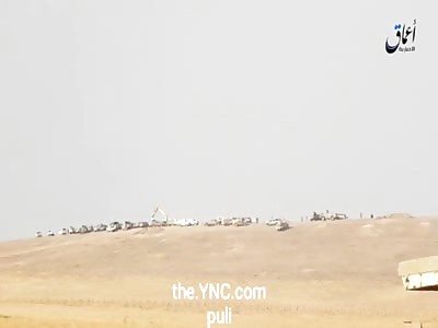 Guided missile  destroys peshmerga veicle near the kanhash area southeast of mosul