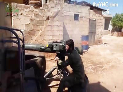 Destruction of a marvelous T72 tank during a failed attempt to provide Ptjah village Maarzaf