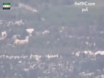 Rebels blowing up Assad pick-up truck