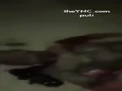 The video shows the aftermath of the ISIS car bomb attack against a checkpoint