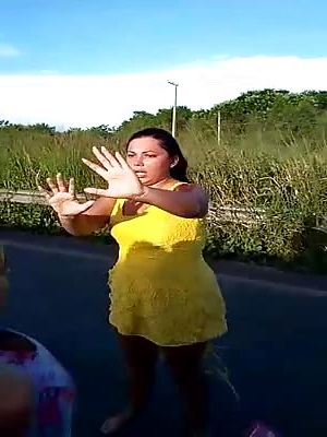 Wtf..Girl in Yellow Dress is Stripped Down to Her Thong 