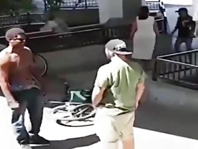 Racist guy tells a black man to go back to Africa, so the black man sends the racist to the Netherrealm