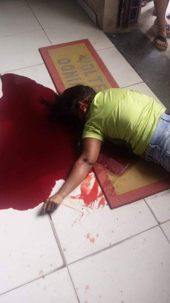 CCTV..Video of the moment that the woman was reached by the tire part (Another Angle)