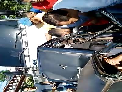 accident leaves crushed bodies