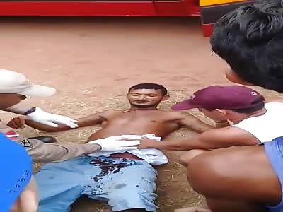The man is stabbed on the edge of the football field in Salvaterra BRA