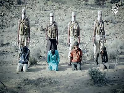 Four Kneeling Men Are Executed With Pistol [NEW ISIS VIDEO]