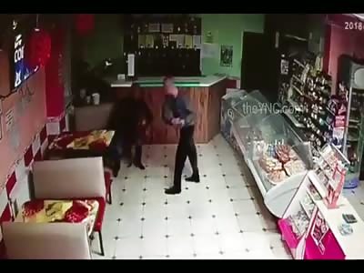CCTV. BRUTAL ATTACK WITH A SHOVEL