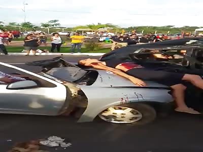 Aftermath of Crash in Brazil , Several Fatalities