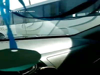 Motorcyclist Rams Parked Bus, Dies Embedded In It