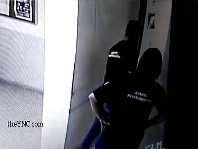 a prison officer was accidentally injured after handling the weapon.