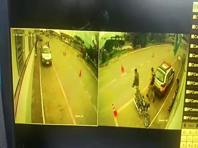 Police confiscated the motorcycle, the owner tried to get the key and 