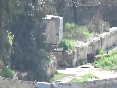 Soldier shot by sniper.