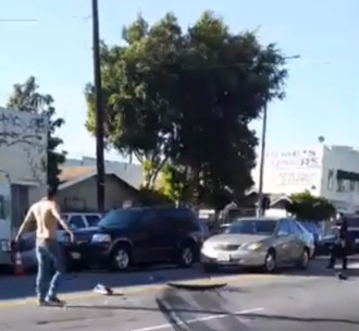 Multi-Car Accident Turns Into Fatal Police Shooting in Los Angeles