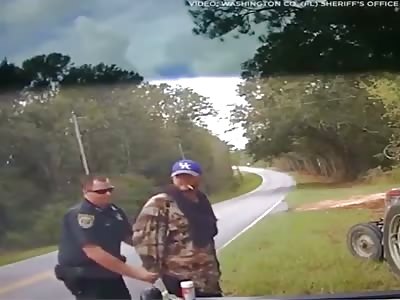 A thug gets tasered after he tries to evade police