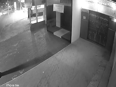 Cctv. Motorcyclist crash flies through trans impact airs with car 