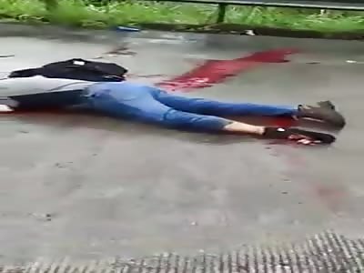 Man. GUTS FULLY EXPOSED AFTER SHOCKING ACCIDENT