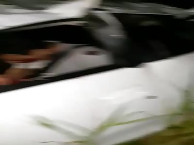 Accident. Young man is in shock 