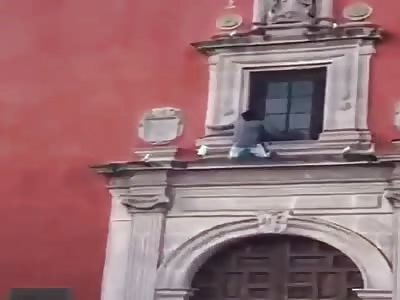 Wtf young man suffers great fall 