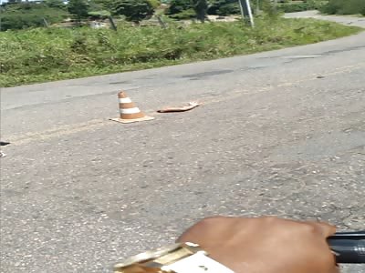 shocking .. motorcyclist loses arm in accident