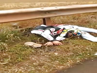Brutal .. motorcyclist, split in half (full video).