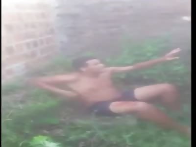 Brazilian fabela law, thief receives brutal punishment.