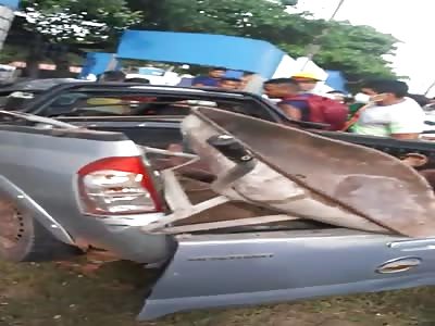 brutally. accident with several injured and one person died.