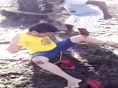 Brazilian Punishment, Man Is Spanked For Breaking Favela Law 