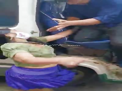 WTF. enraged woman beats her partner for infidelity