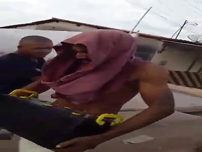 battery thief brutally beaten